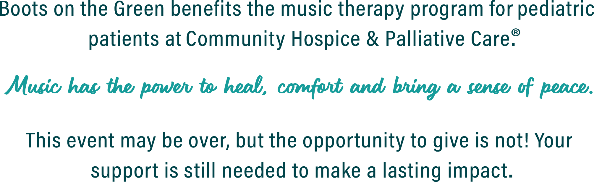 Boots on the Green Benefits the music therapy program