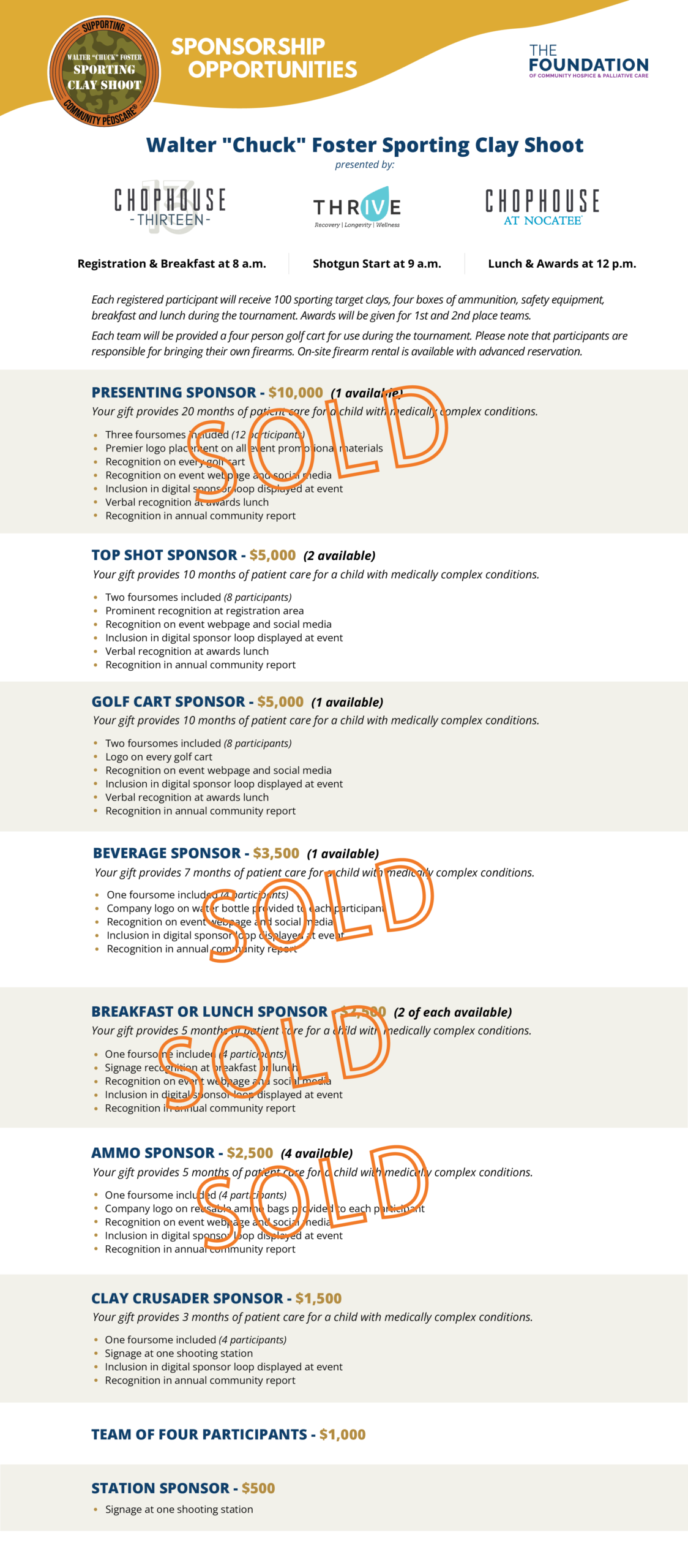 Clayshoot sponsor page